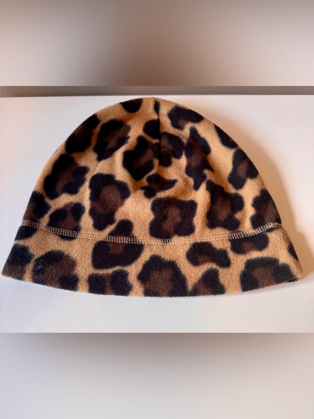 Women’s  Old Navy Leopard Print Fleece Beanie Hat - Brown